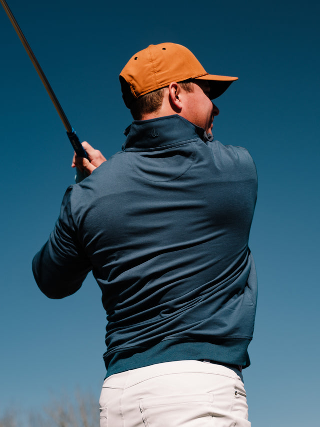 Quiver Quarter Zip Pullover - Gulf Stream Blue