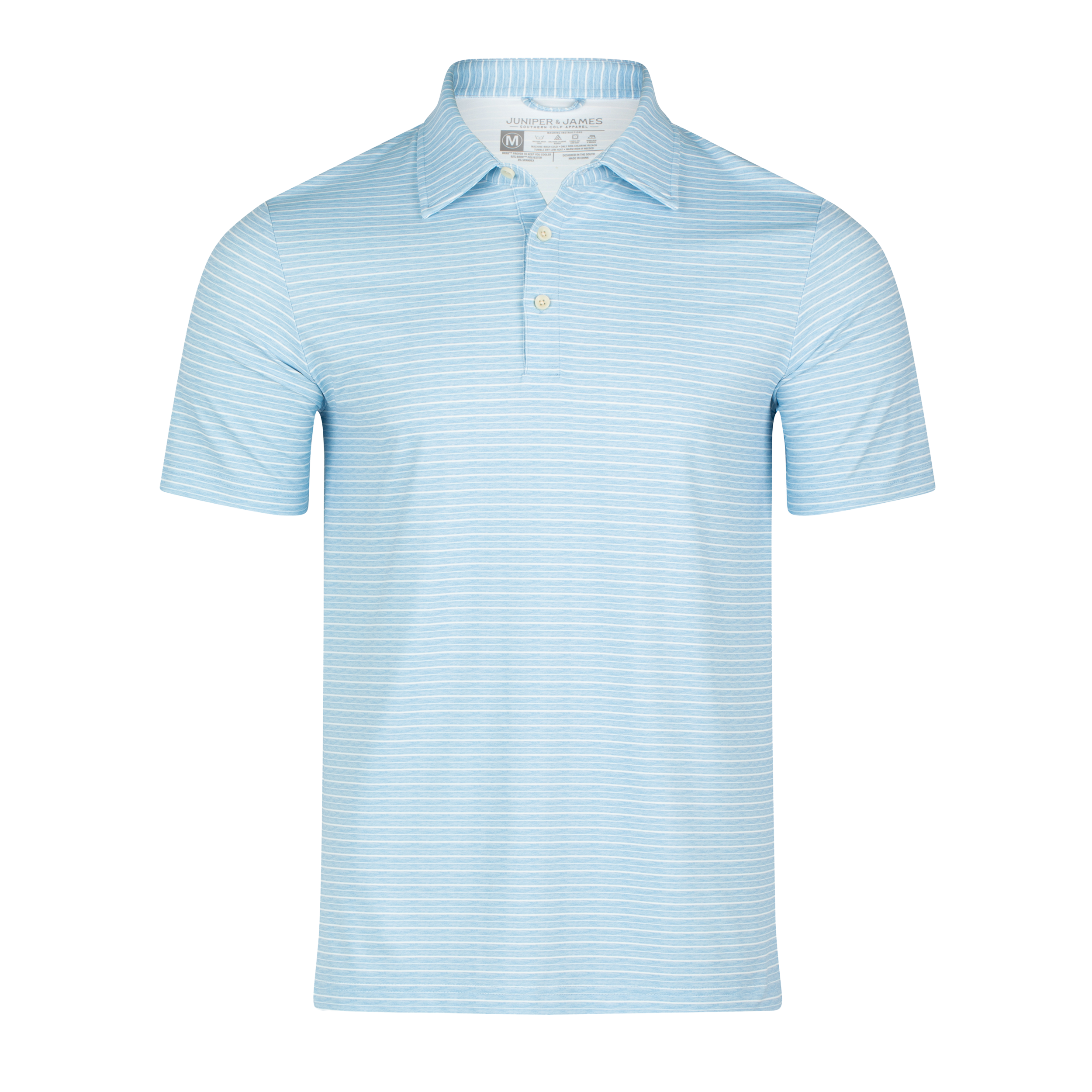Dusk Blue Stripe Performance Polo – Lightweight Cooling Golf Polo