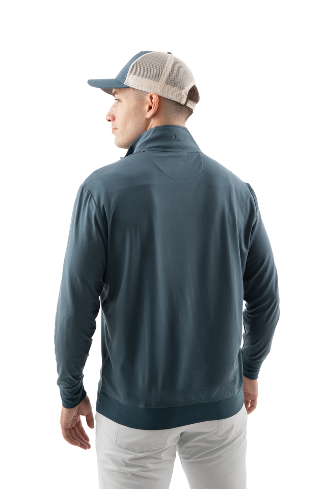 Quiver Quarter Zip Pullover - Gulf Stream Blue