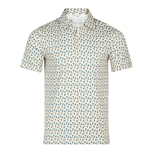 Short-sleeve shirt with a floral pattern on a white background