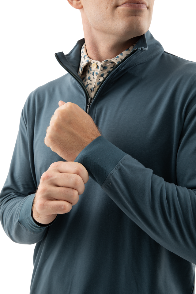 Quiver Quarter Zip Pullover - Gulf Stream Blue