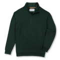 Green and white stripe quarter zip pullover shot on transparent background. 